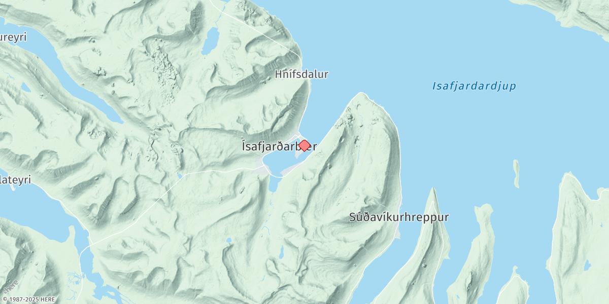 Map of Isafjordhur