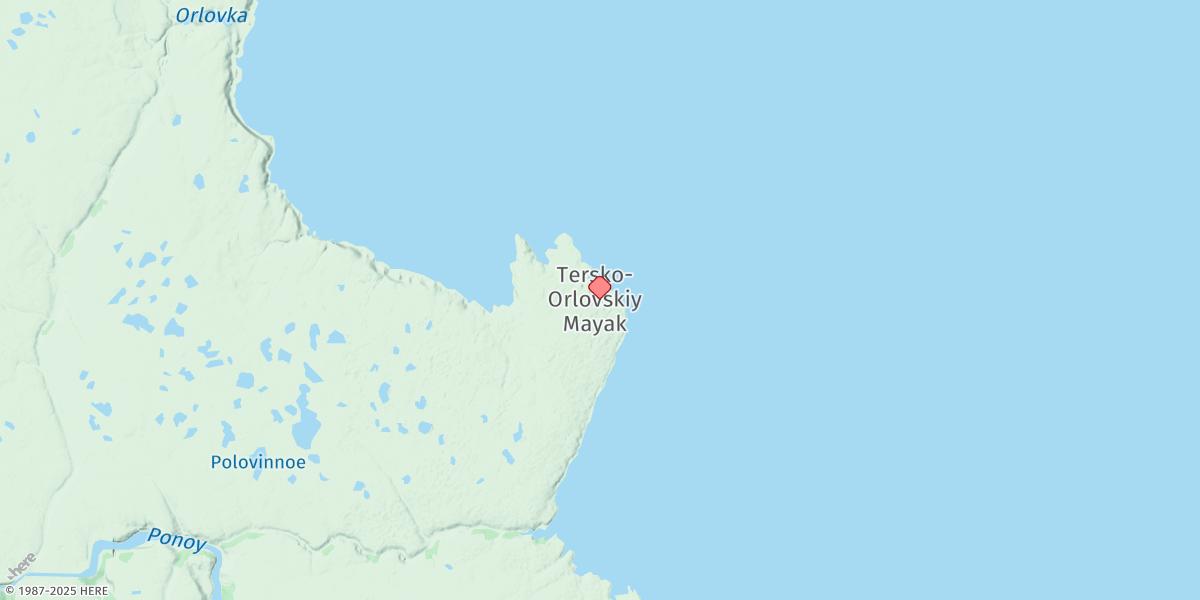 Map of Mys Orlov-terskiy Tonkiy