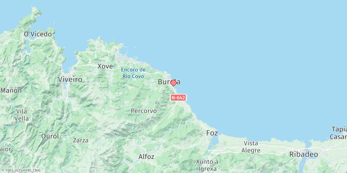 Map of Burela