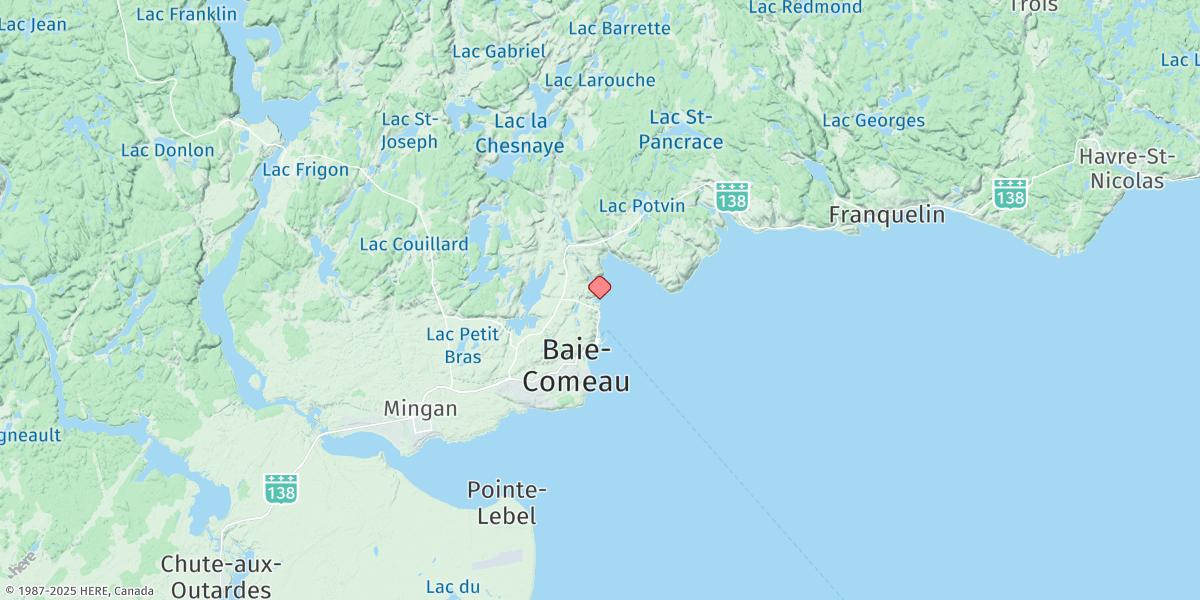 Map of Baie Comeau