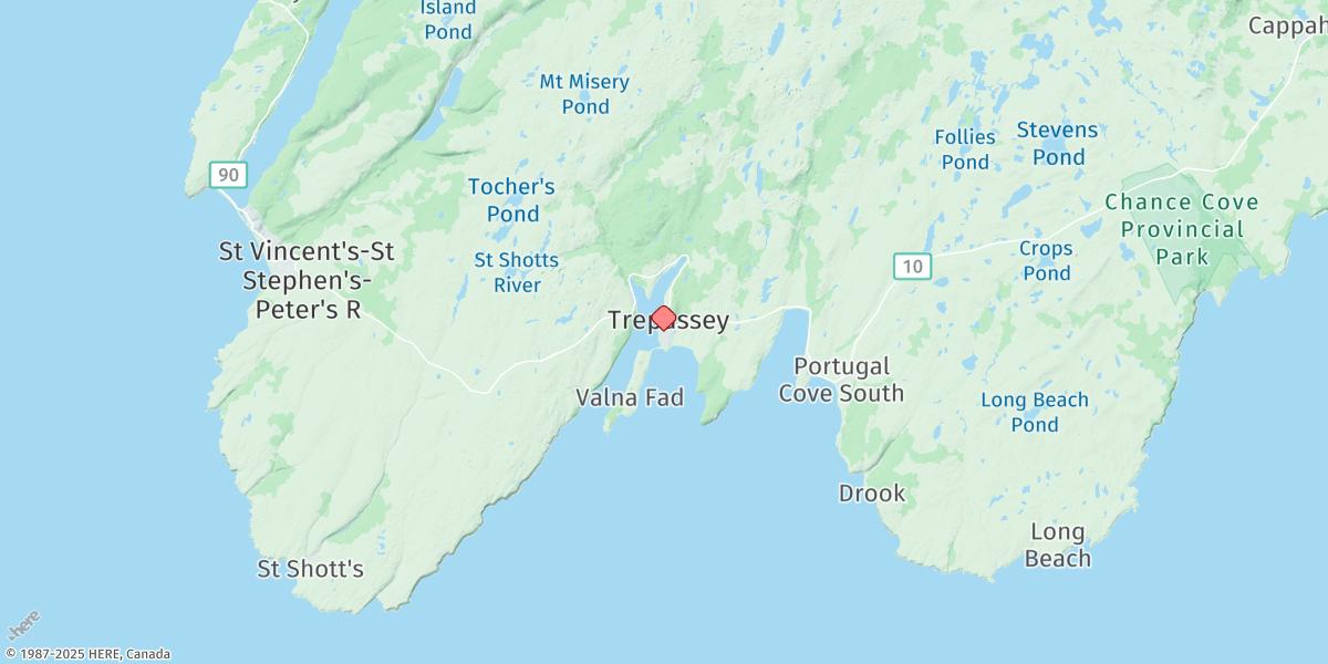 Map of Trepassey Harbour