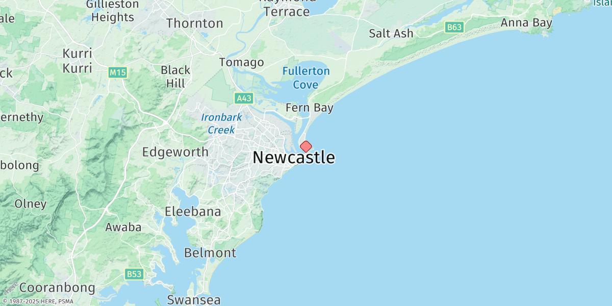 Map of Newcastle