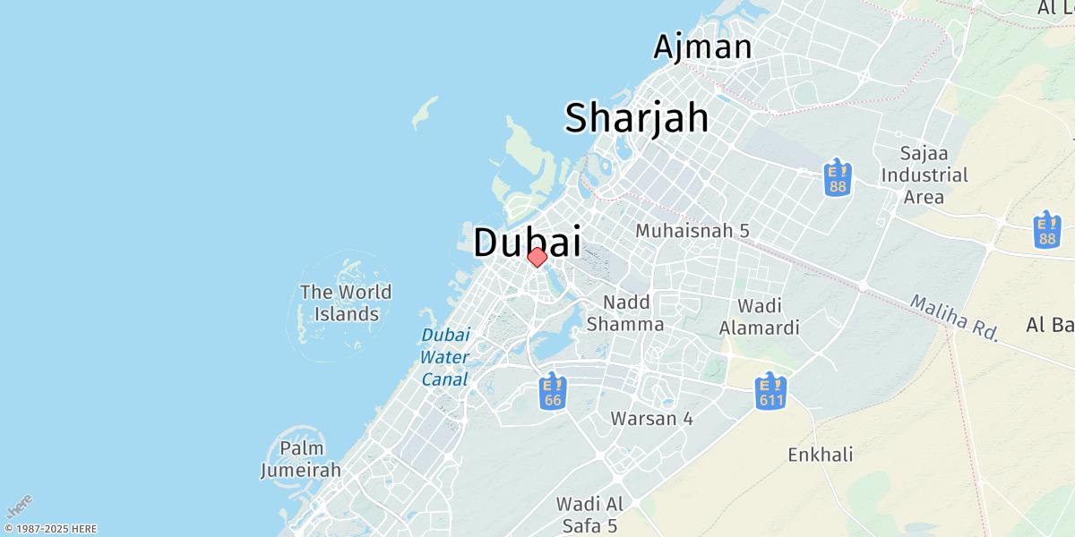 Map of Dubai (Al Maktoum Bridge)