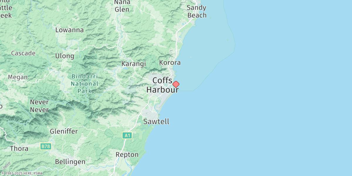 Map of Coffs Harbour