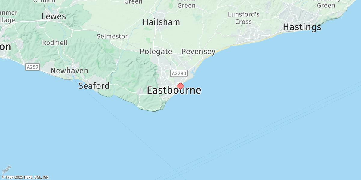 Map of Eastbourne