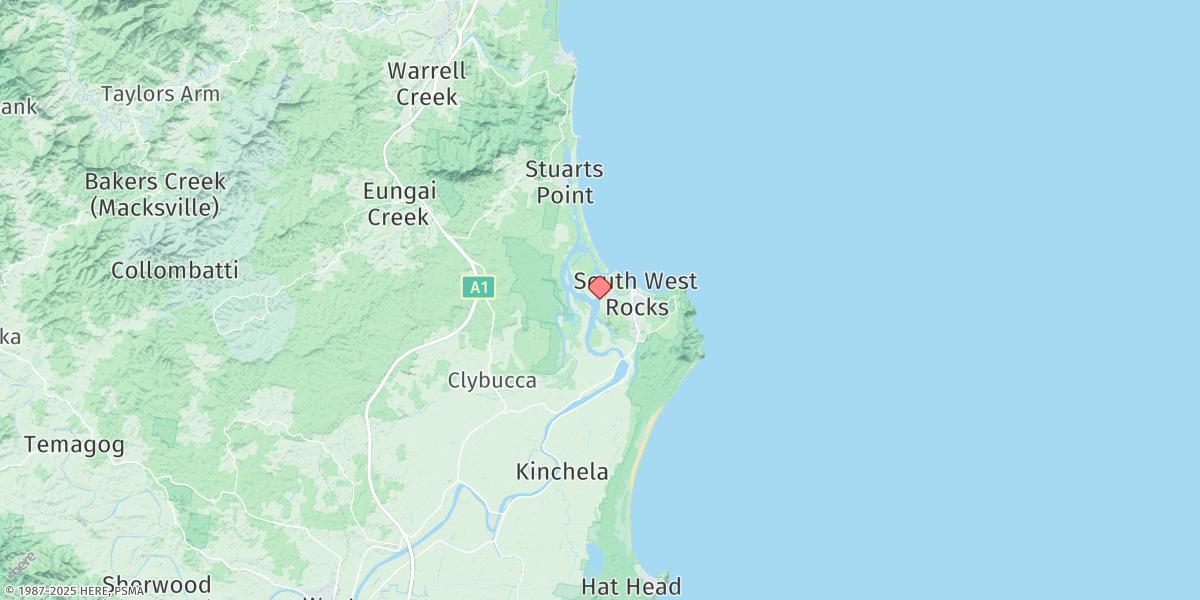 Map of South West Rocks