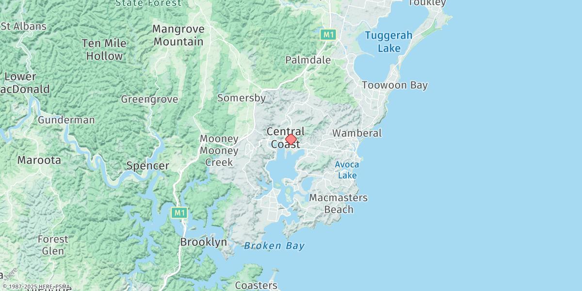 Map of Gosford