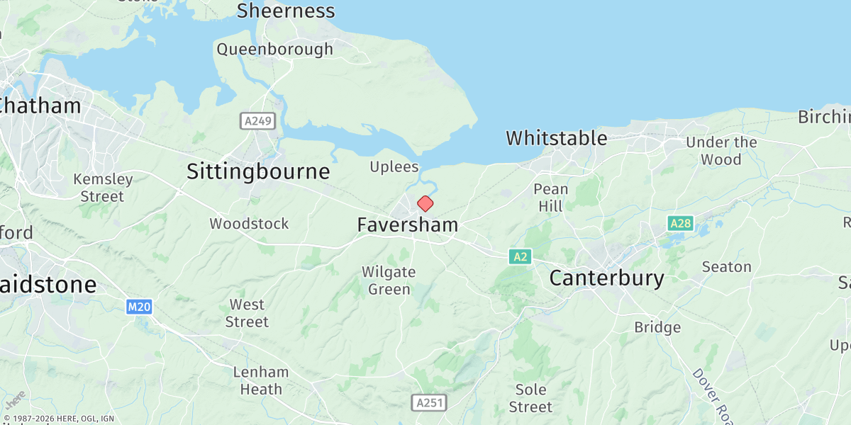 Map of Faversham