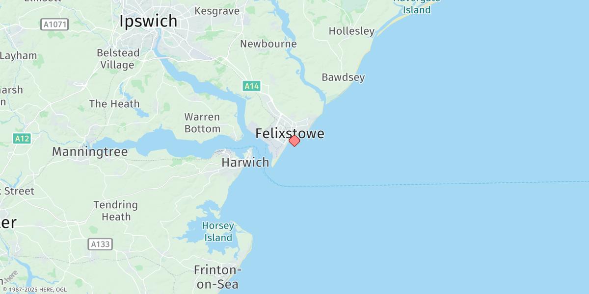 Map of Felixtowe Pier