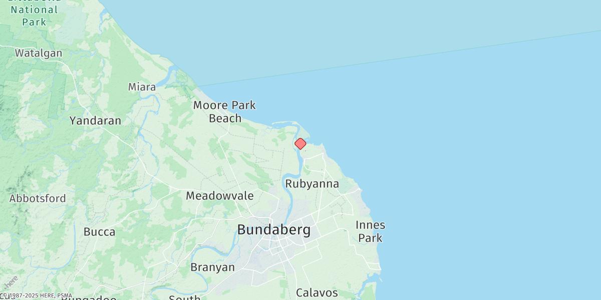 Map of Bundaberg (Burnett Heads)
