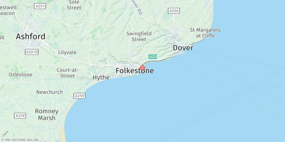 Map of Folkestone