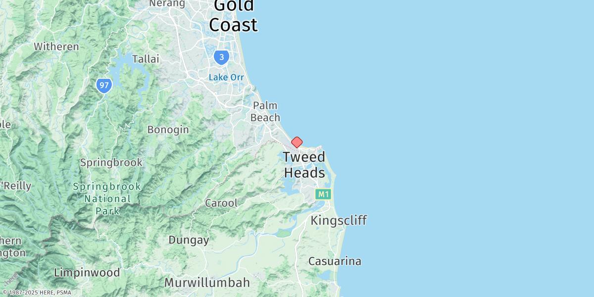 Map of Snapper Rocks
