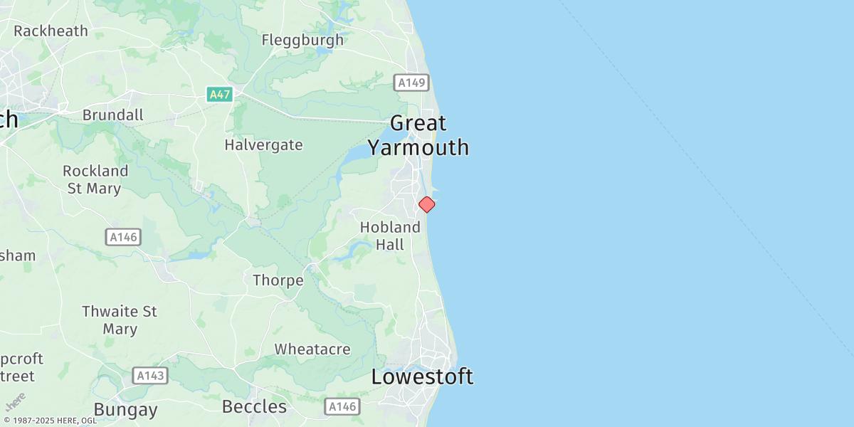 Map of Gorleston-on-sea