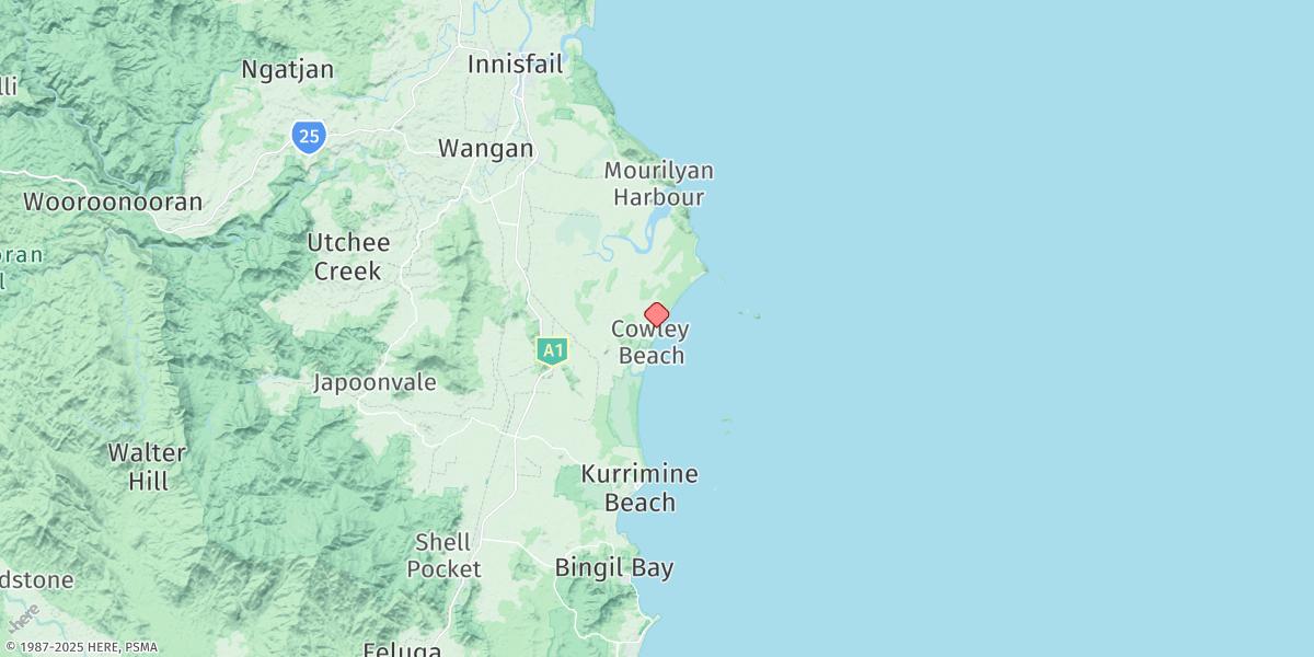 Map of Cowley Beach