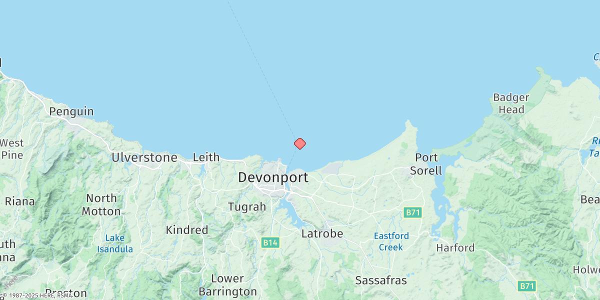 Map of Devonport