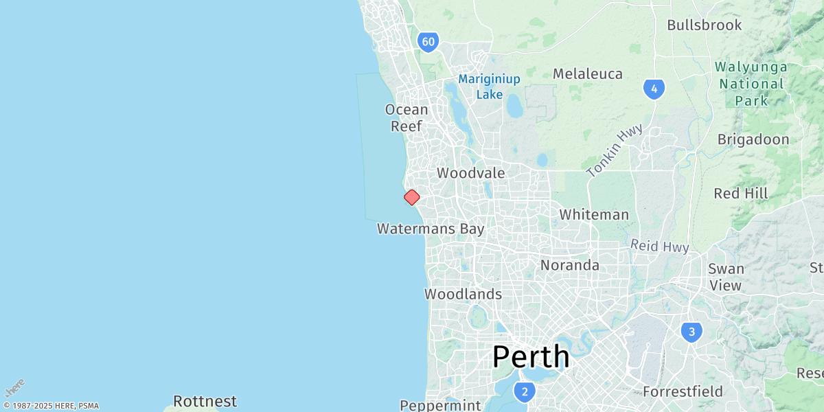 Map of Hillarys