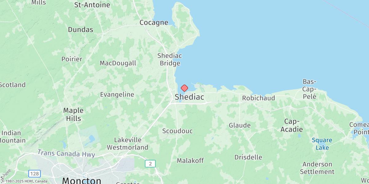 Map of Shediac Bay