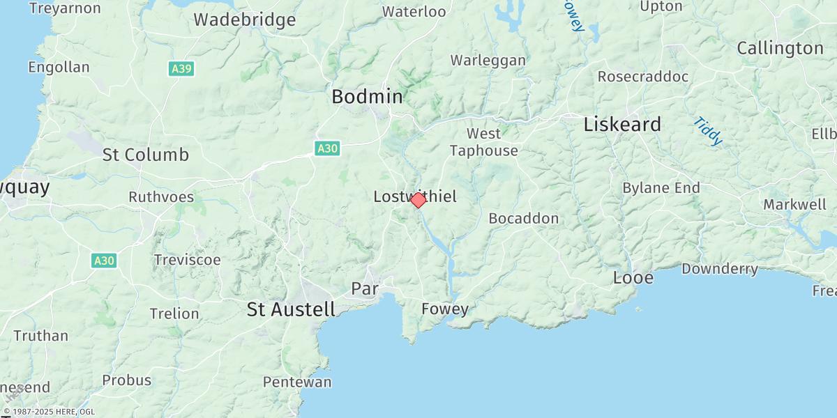 Map of Lostwithiel