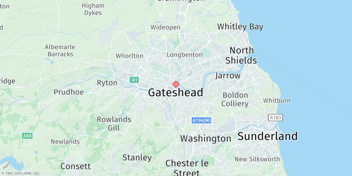 Map of Newcastle-upon-tyne