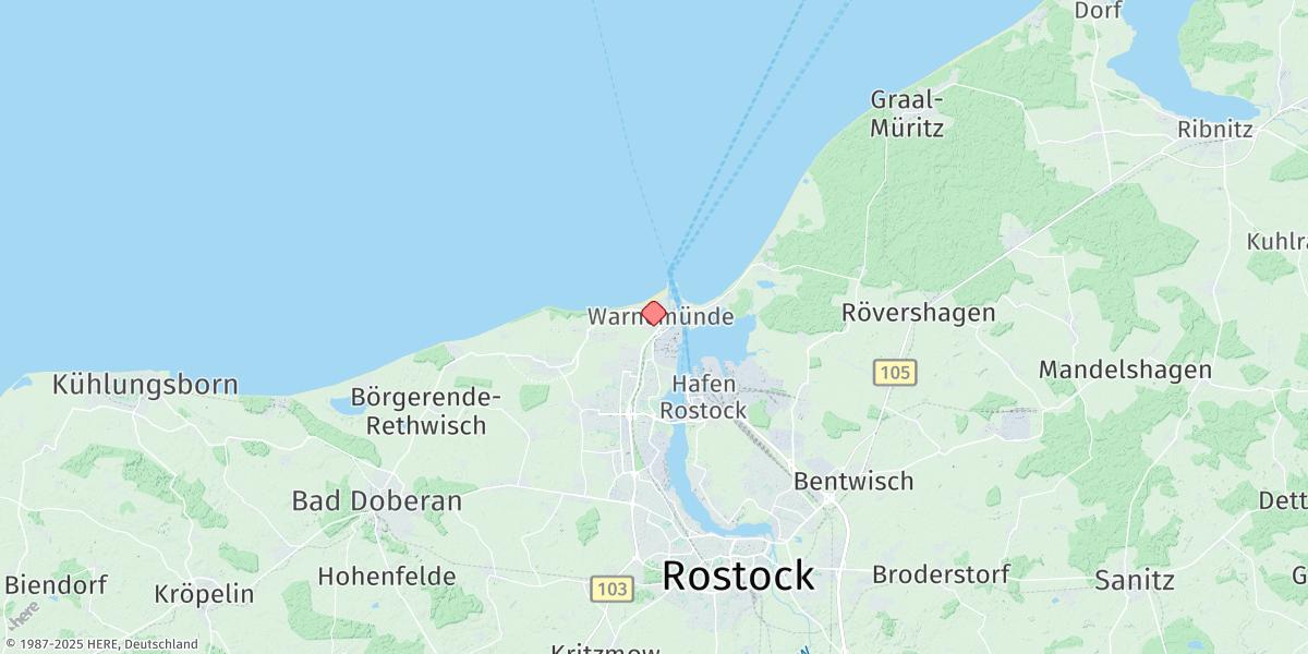 Map of Warnemunde