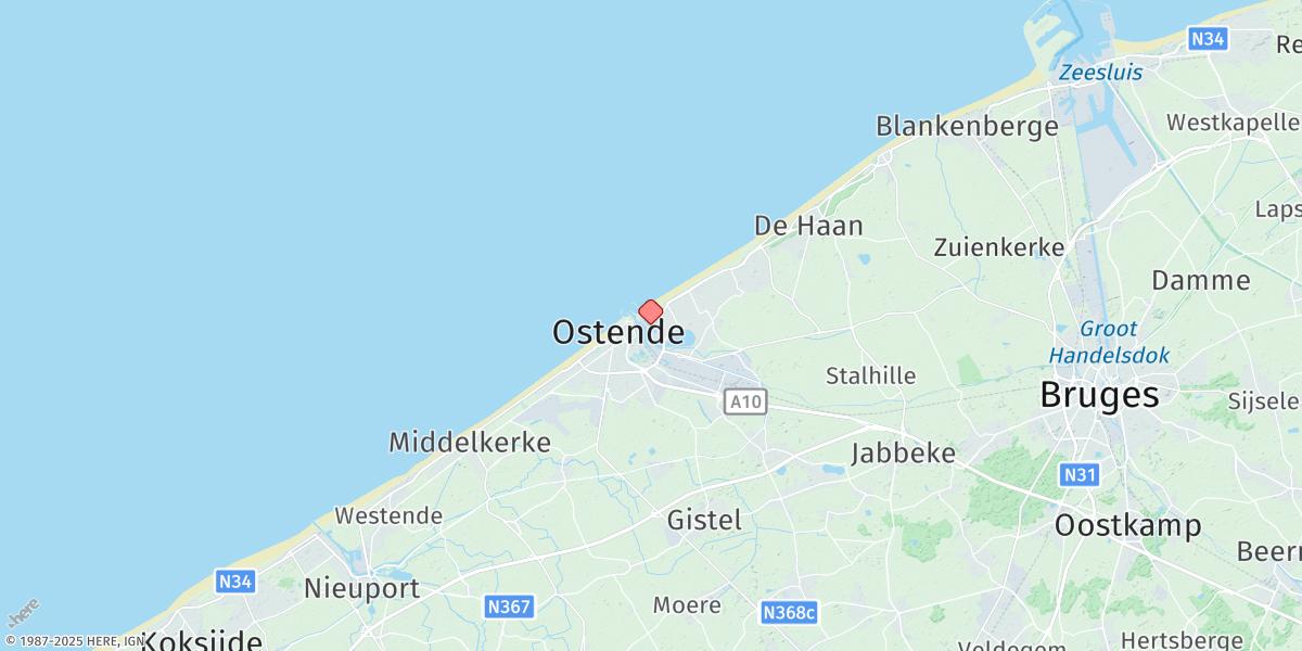 Map of Oostende