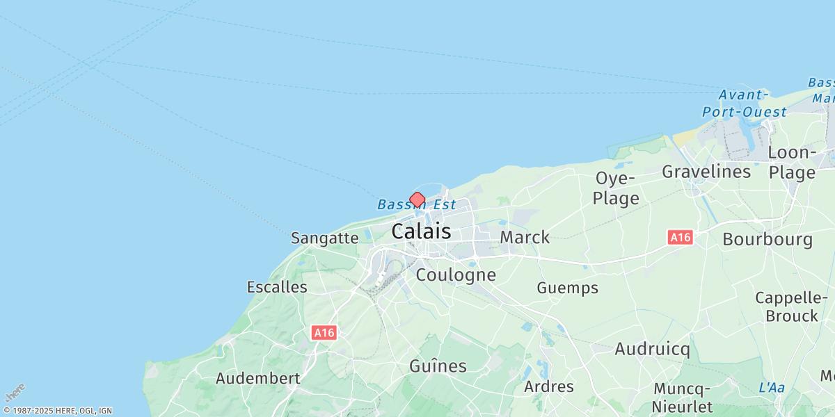 Map of Calais