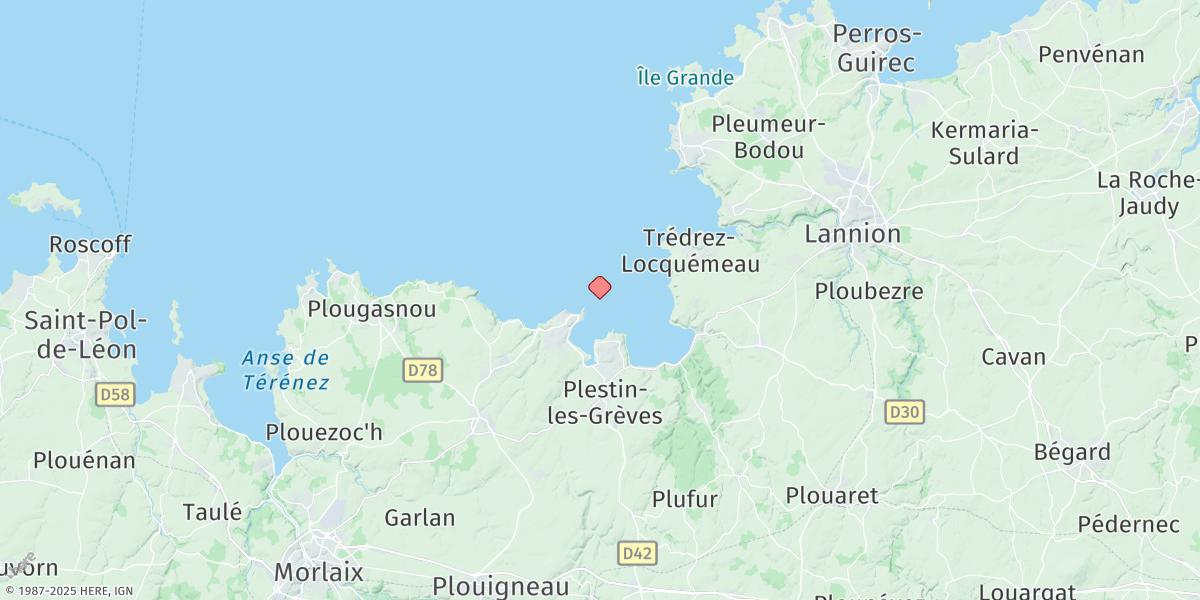 Map of Locquirec