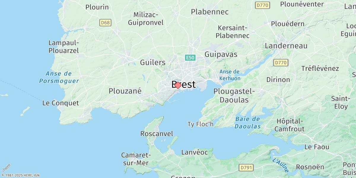 Map of Brest