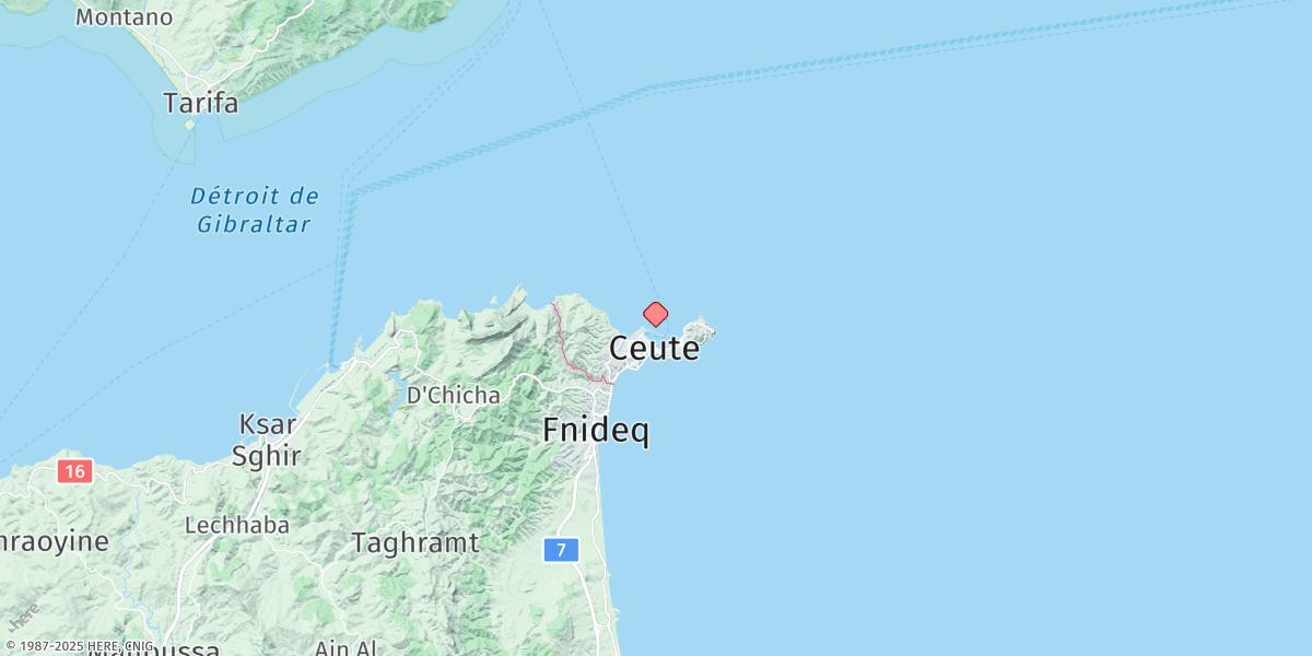 Map of Ceuta