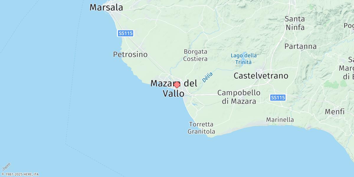 Map of Mazara Del Vallo
