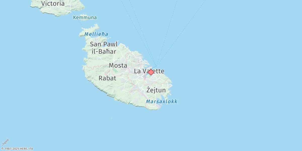 Map of Valletta