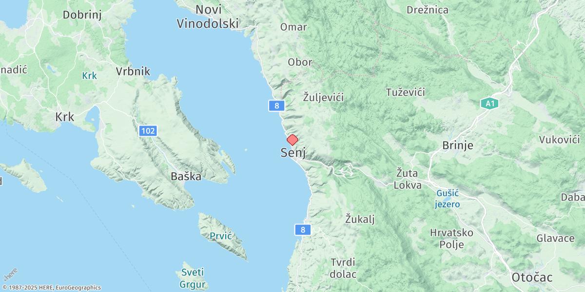 Map of Senj