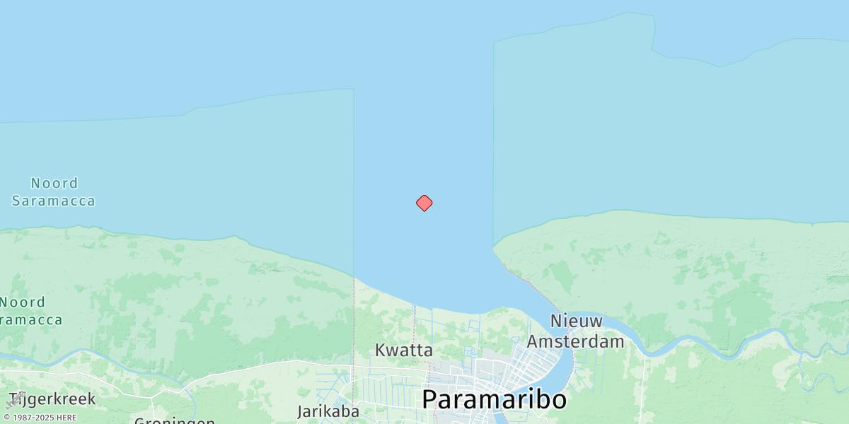Map of Suriname River Entrance