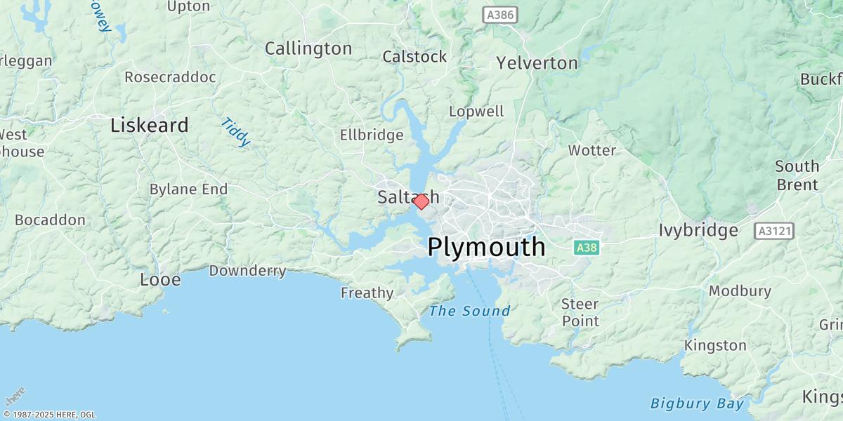 Map of Saltash