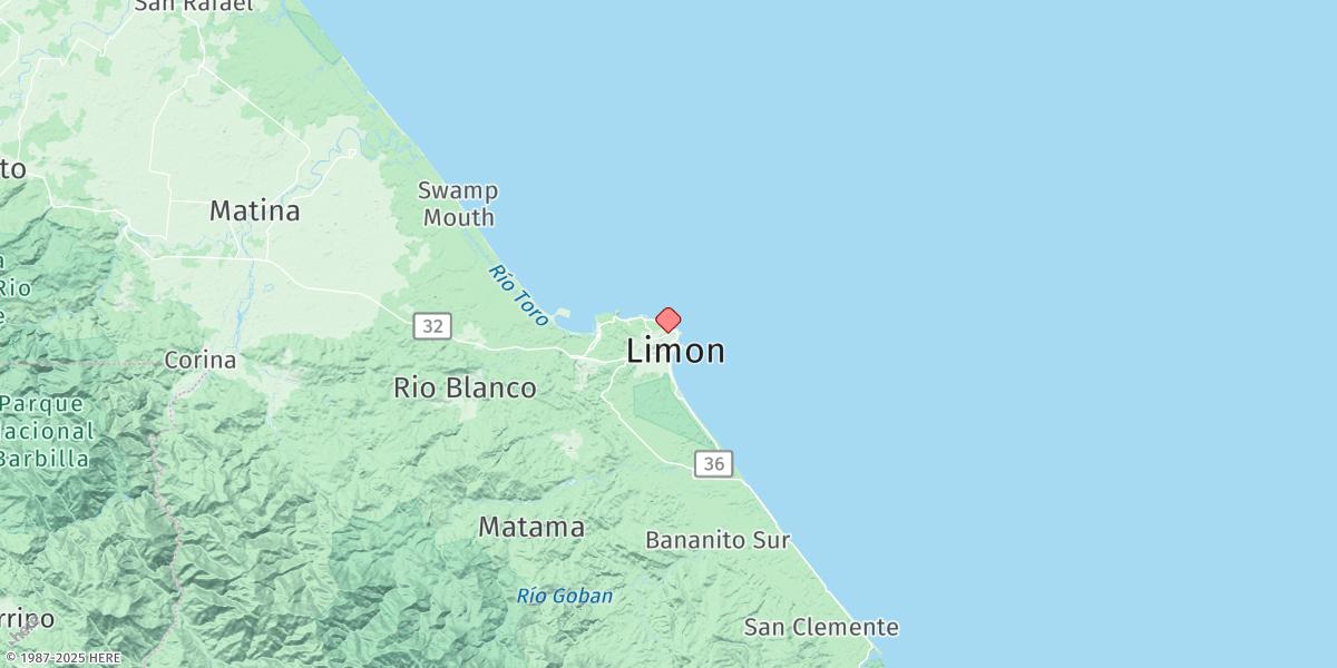 Map of Puerto Limon