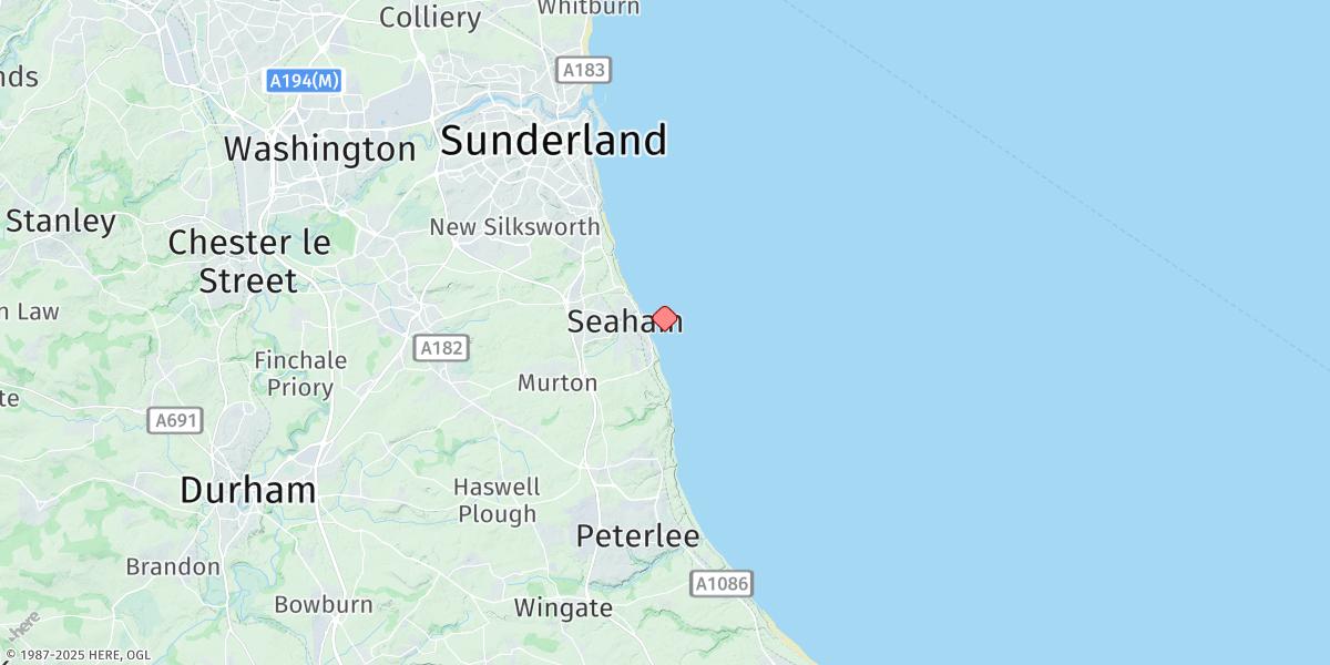 Map of Seaham