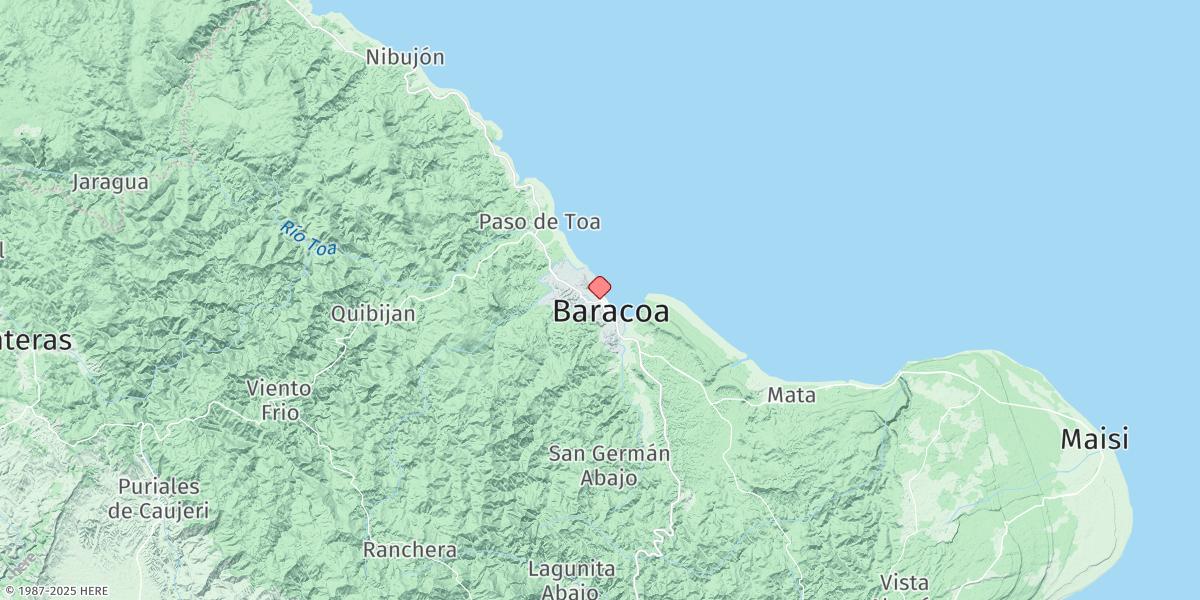 Map of Baracoa