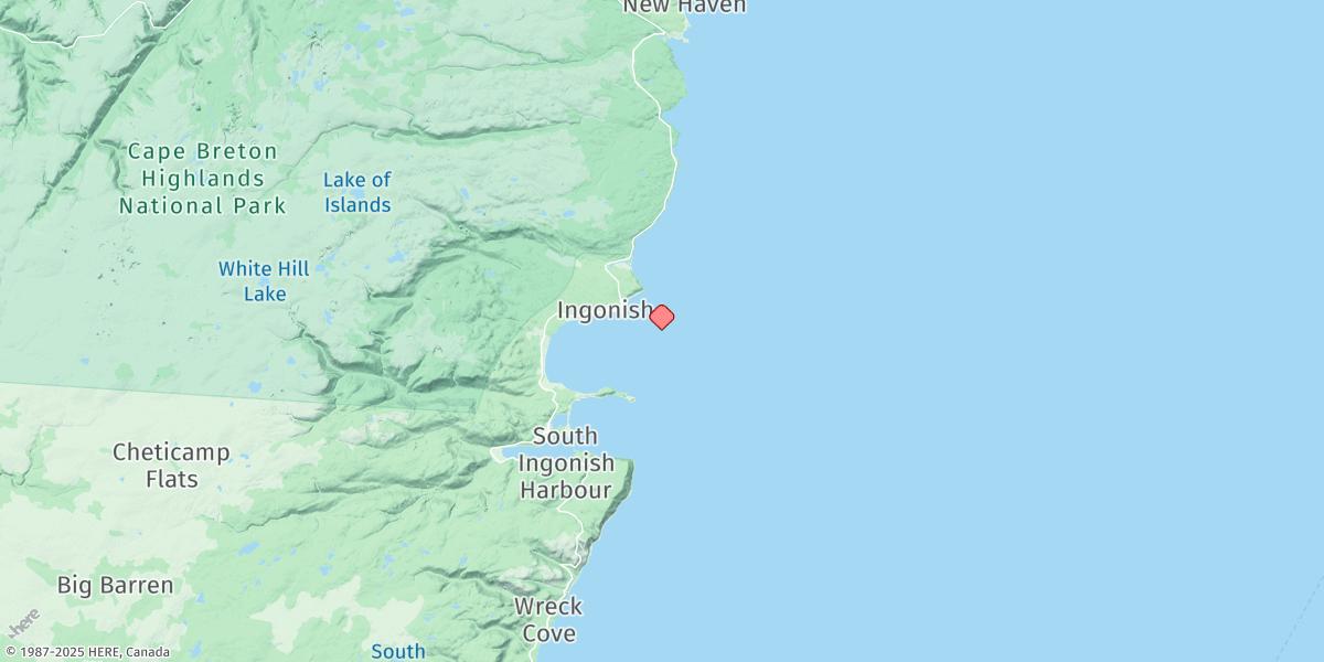 Map of Ingonish Island