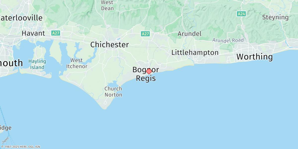 Map of Bognor Regis