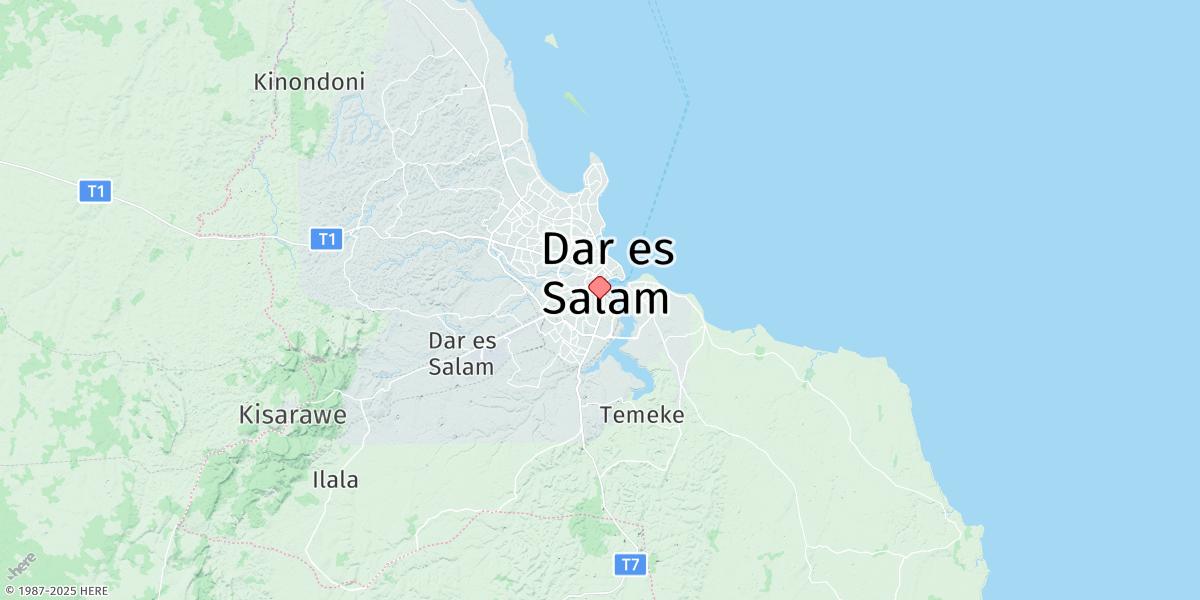 Map of Dar Es Salaam