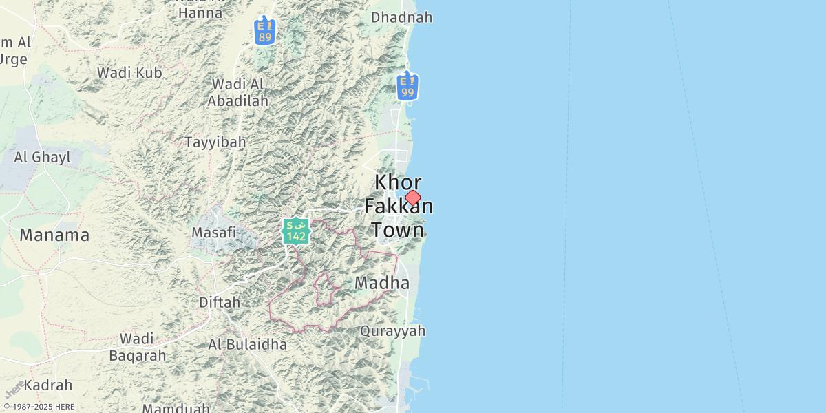 Map of Khawr Fakkan