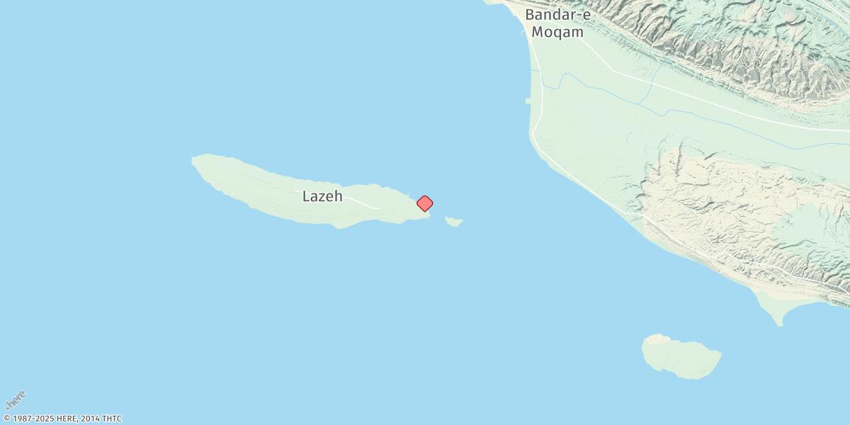 Map of Jazireh-ye-lavan