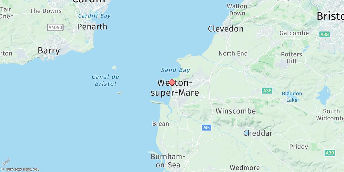 Map of Weston-super-mare