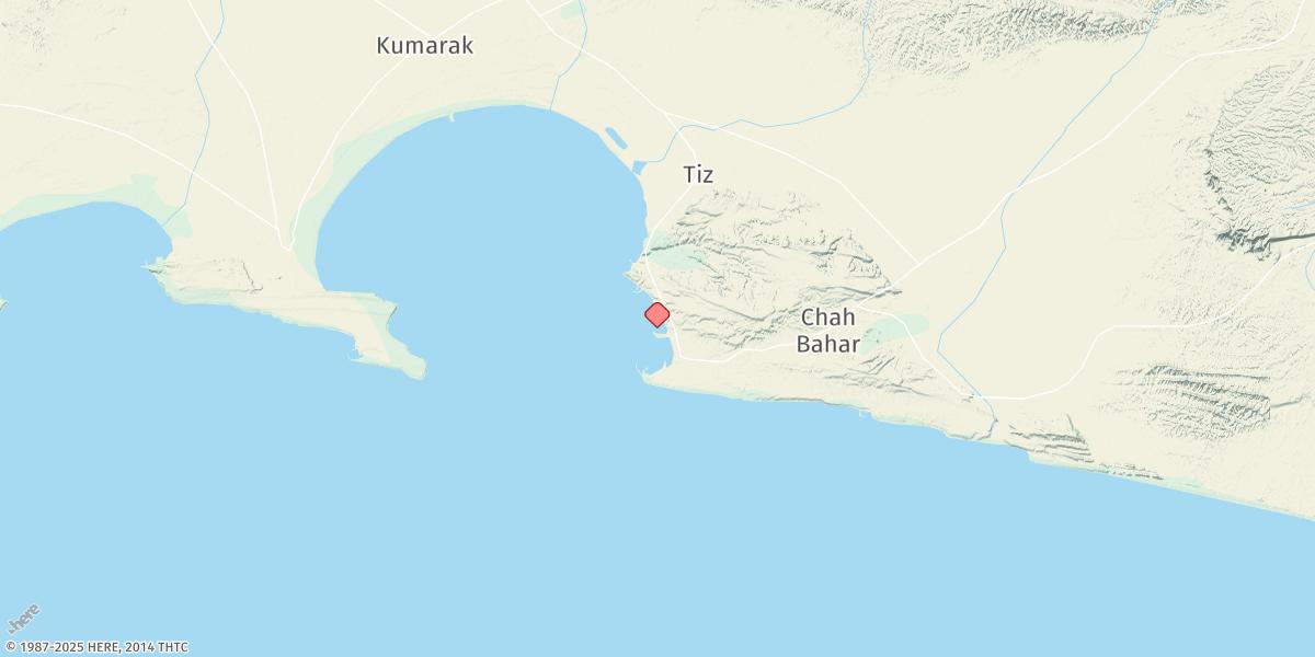 Map of Chah Bahar