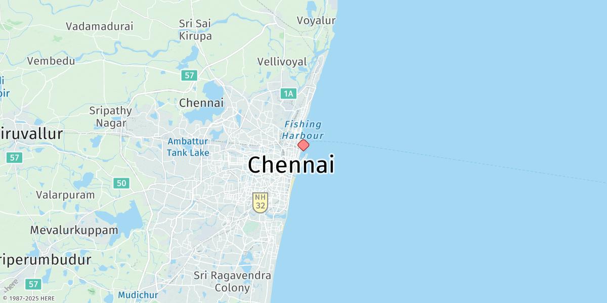 Map of Chennai (Madras)