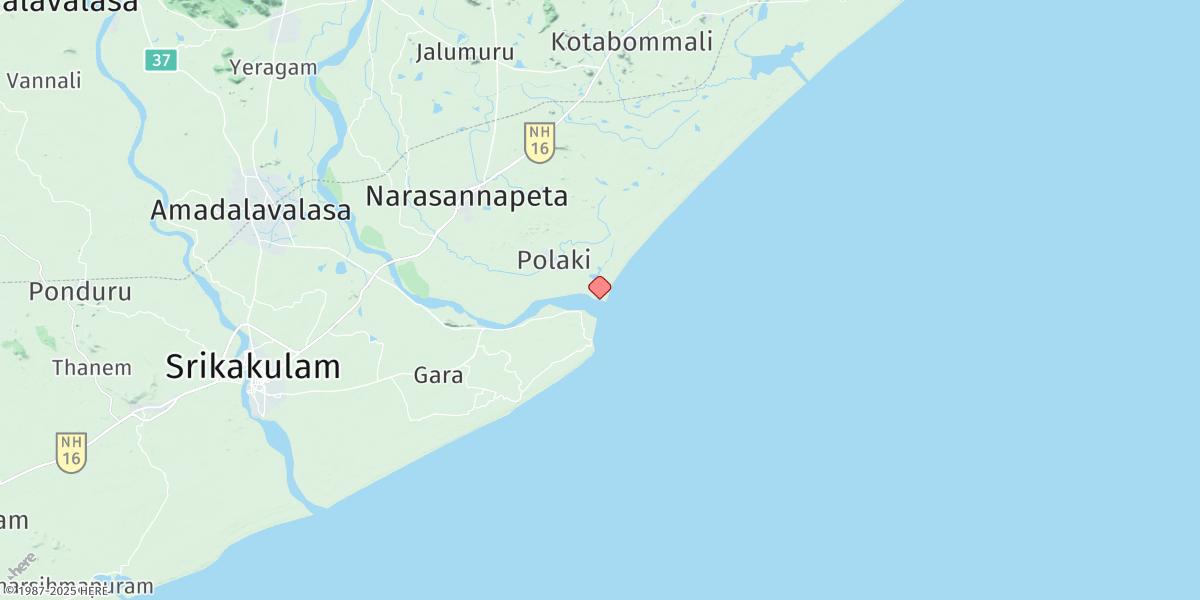 Map of Kalingapatnam