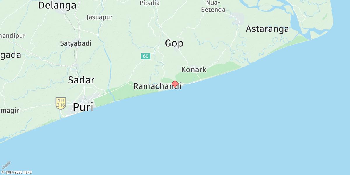 Map of Kushabhadra River
