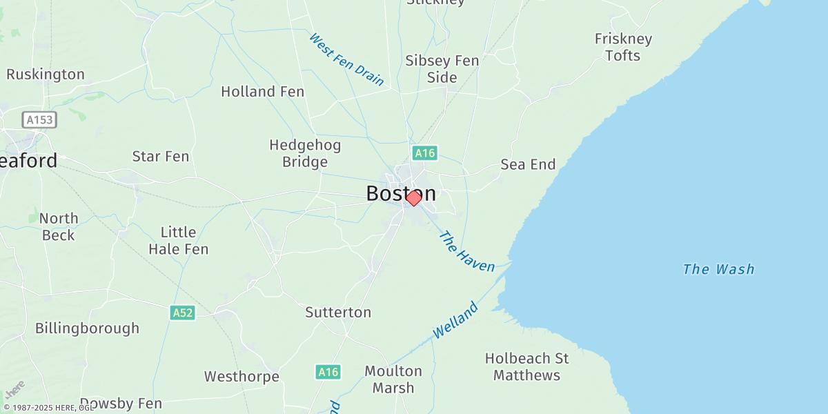 Map of Boston, England
