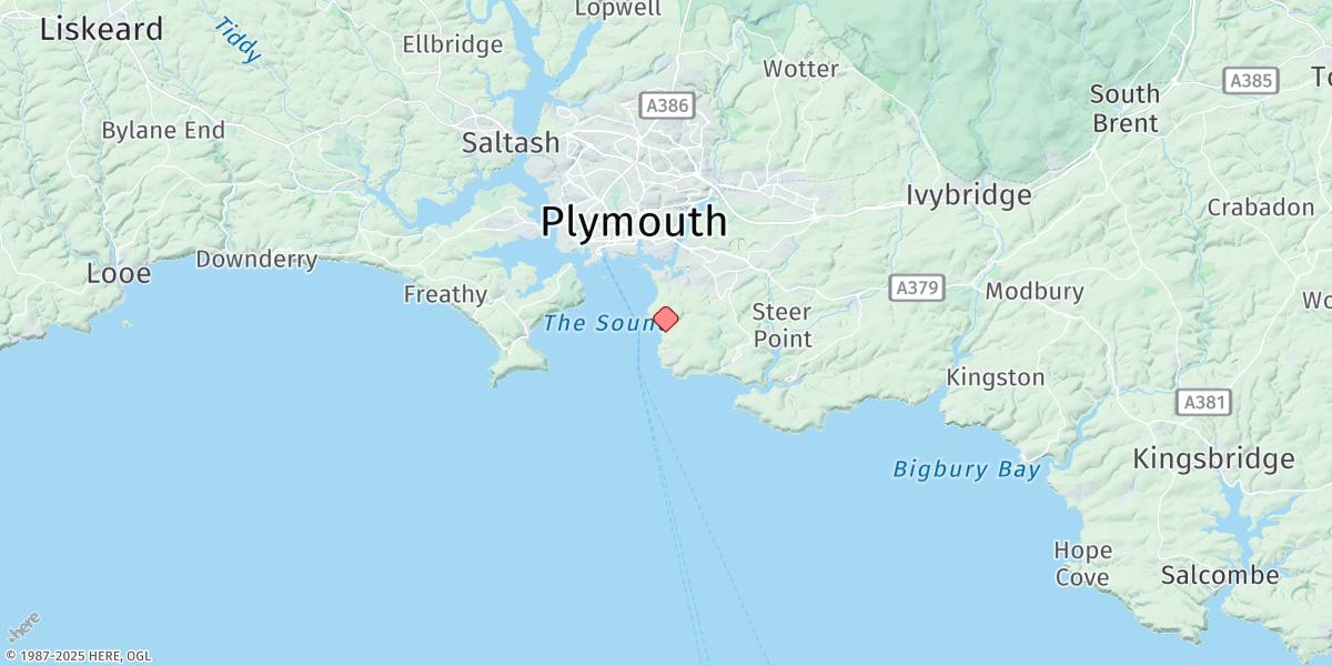 Map of Bovisand Pier