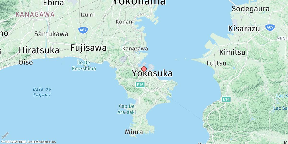 Map of Yokosuka